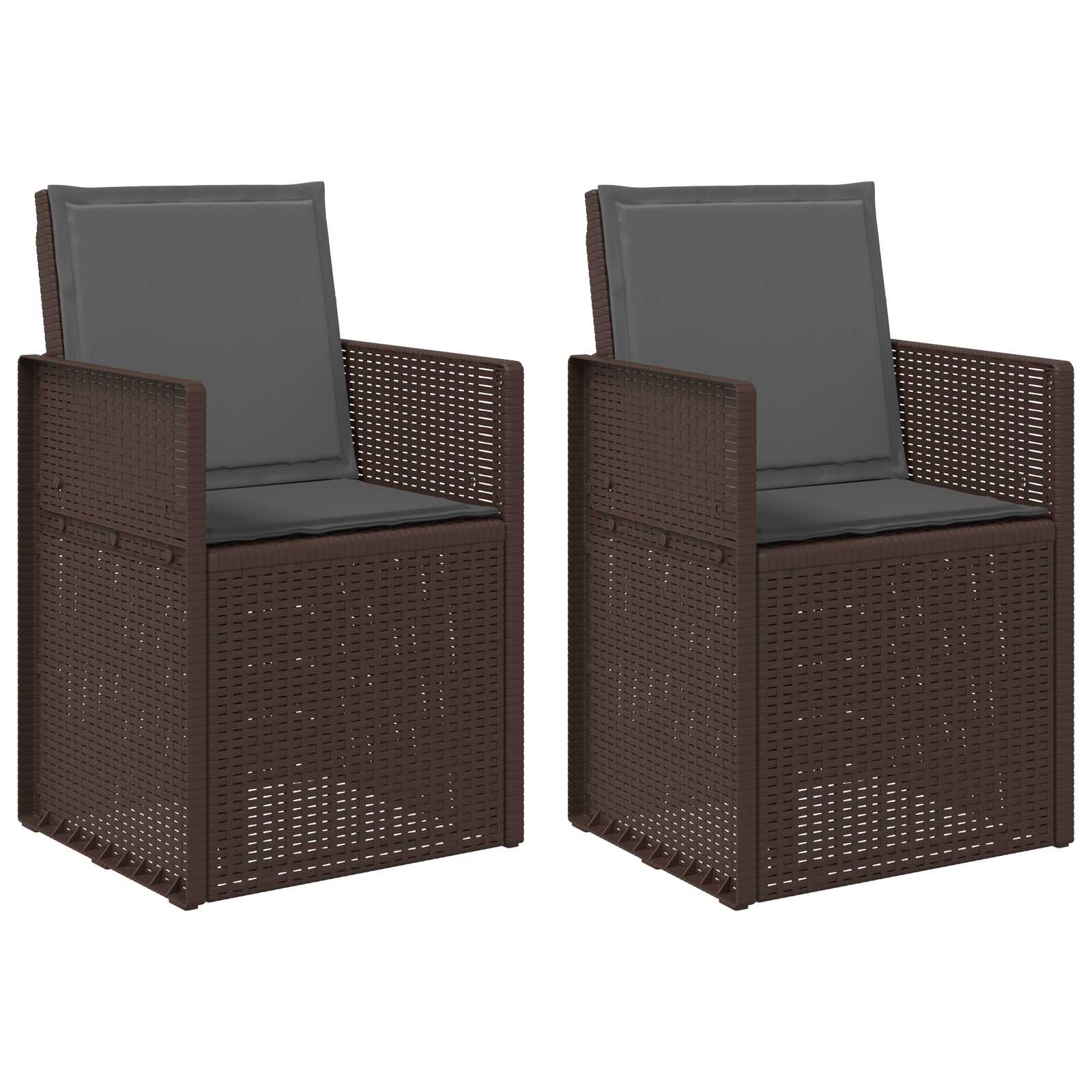 Zahradní Jídelní Židle 2 Pcs Hnědá A Antracitová Pp