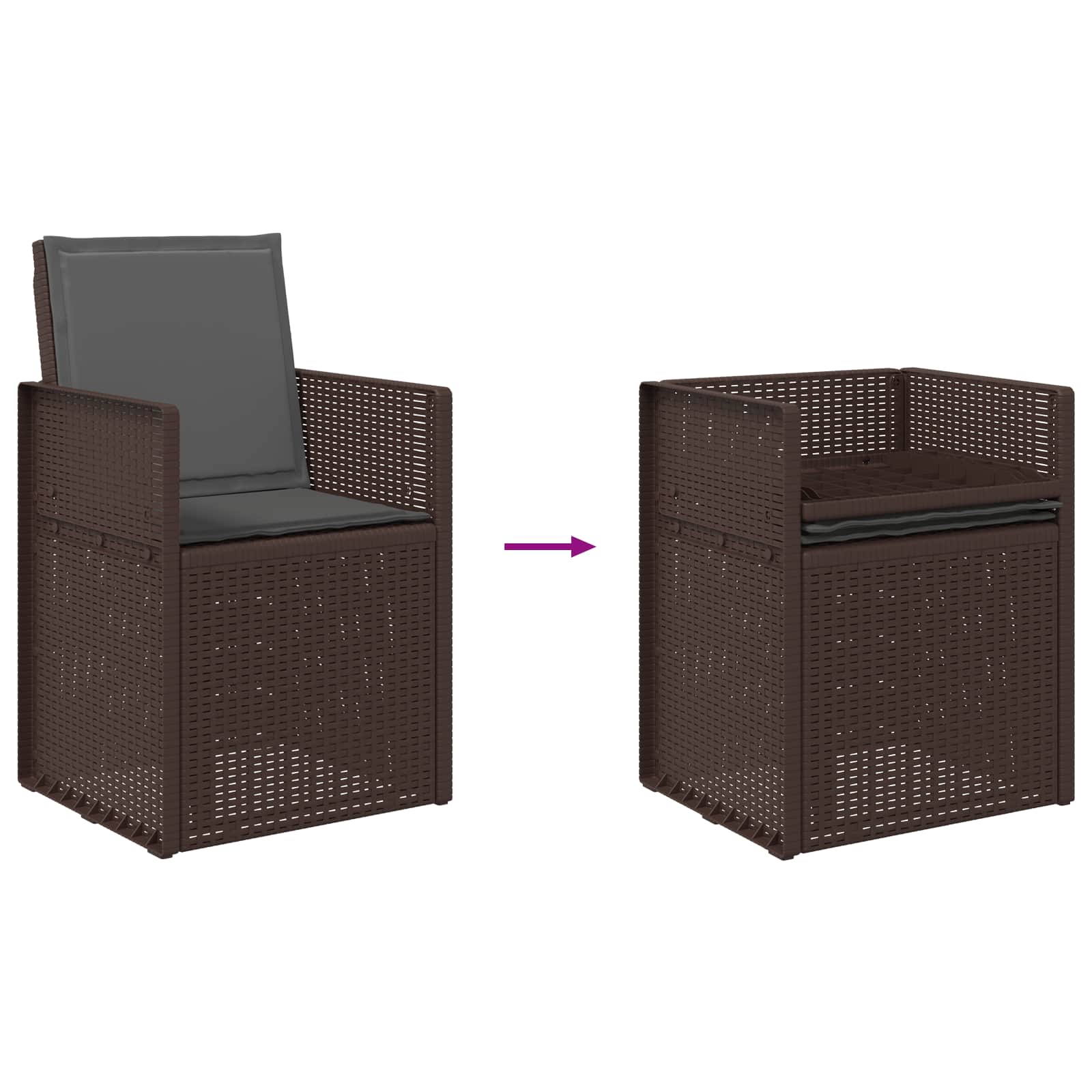 Zahradní Jídelní Židle 2 Pcs Hnědá A Antracitová Pp