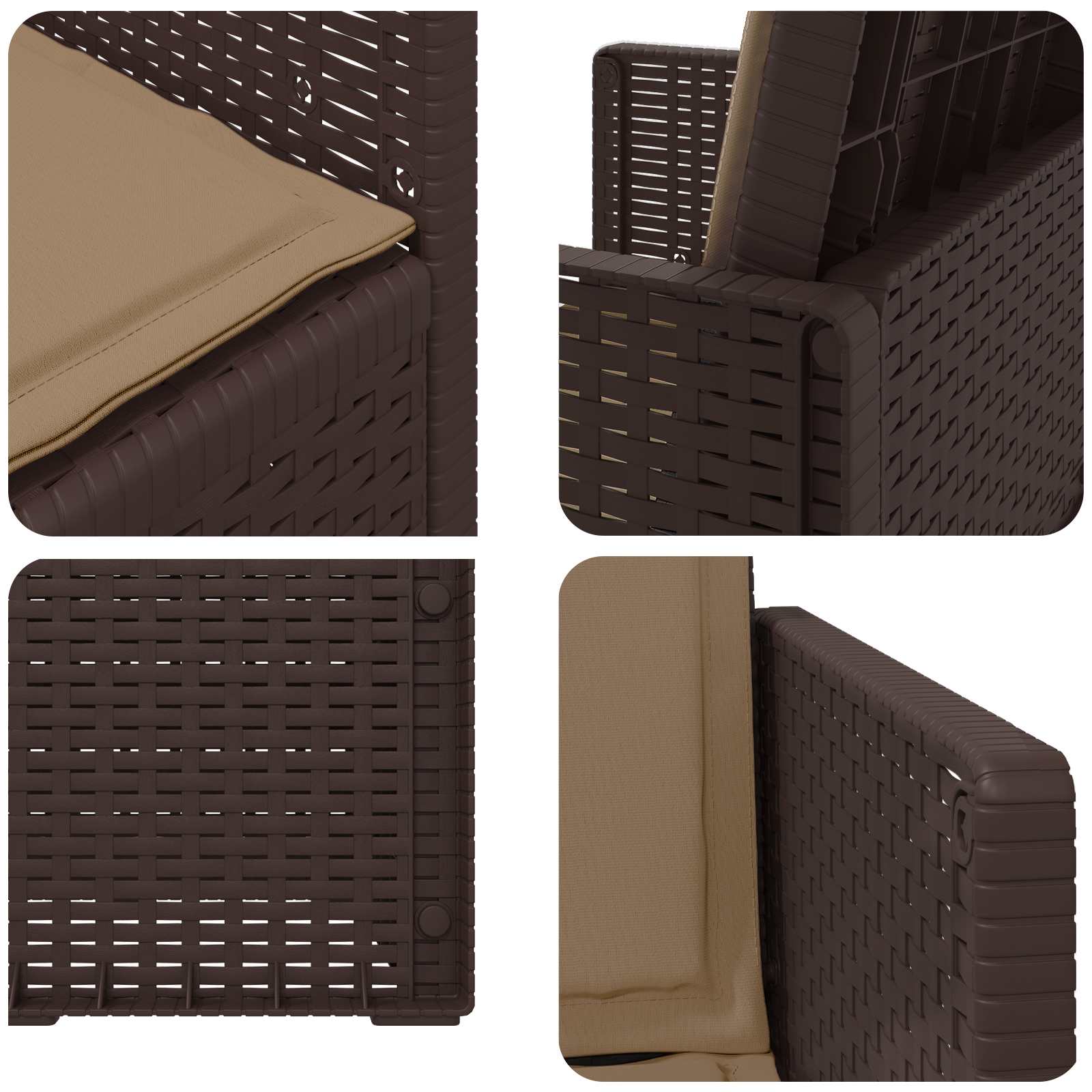 Zahradní Jídelní Židle 2 Pcs Hnědá A Taupe Pp