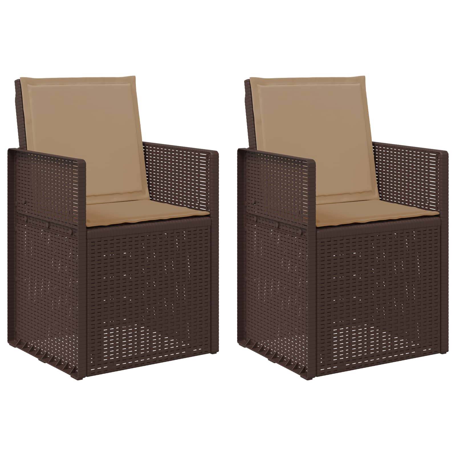 Zahradní Jídelní Židle 2 Pcs Hnědá A Taupe Pp