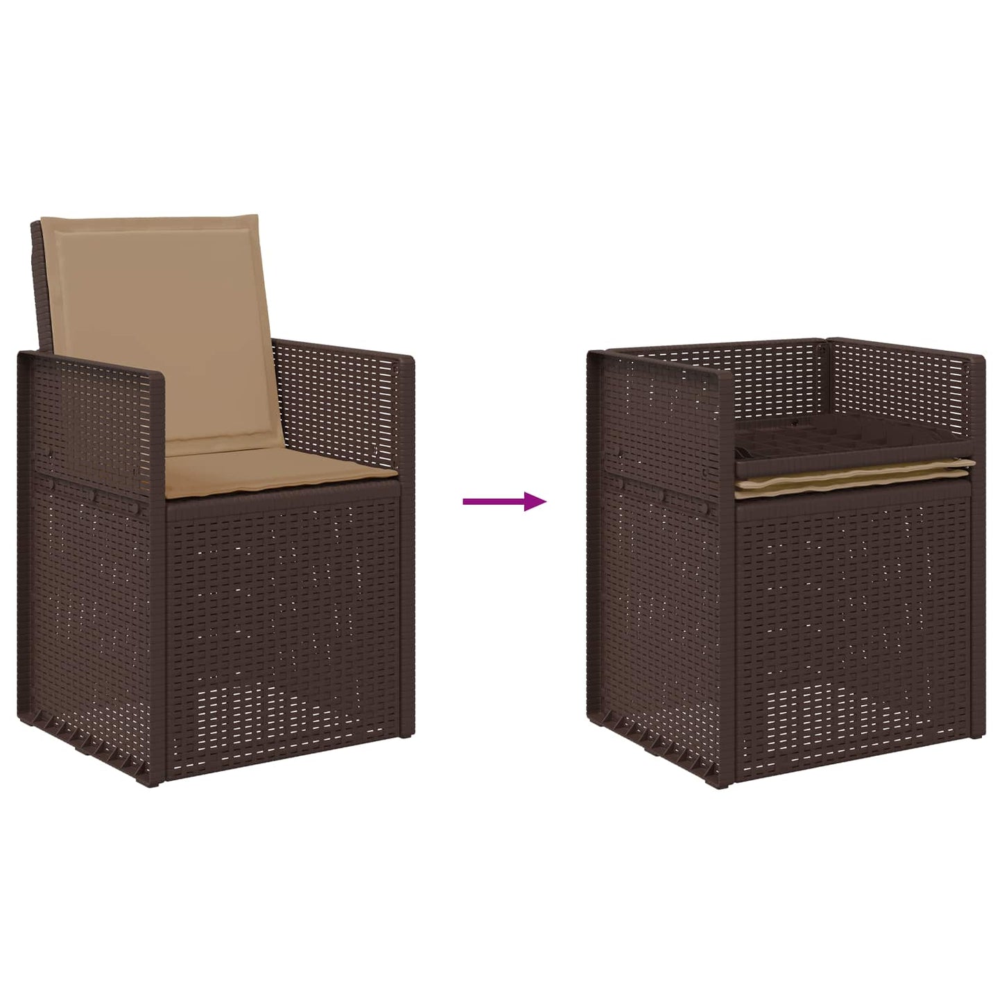 Zahradní Jídelní Židle 2 Pcs Hnědá A Taupe Pp