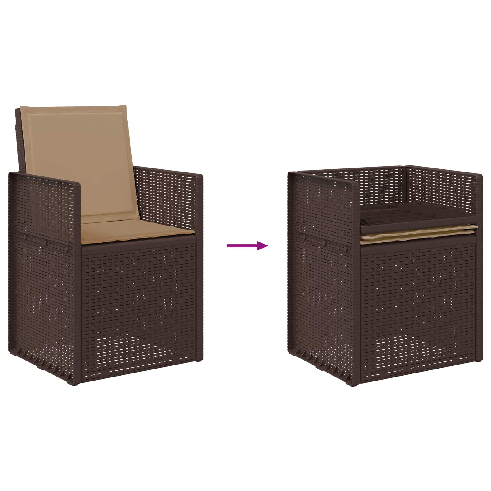 Zahradní Jídelní Židle 2 Pcs Hnědá A Taupe Pp