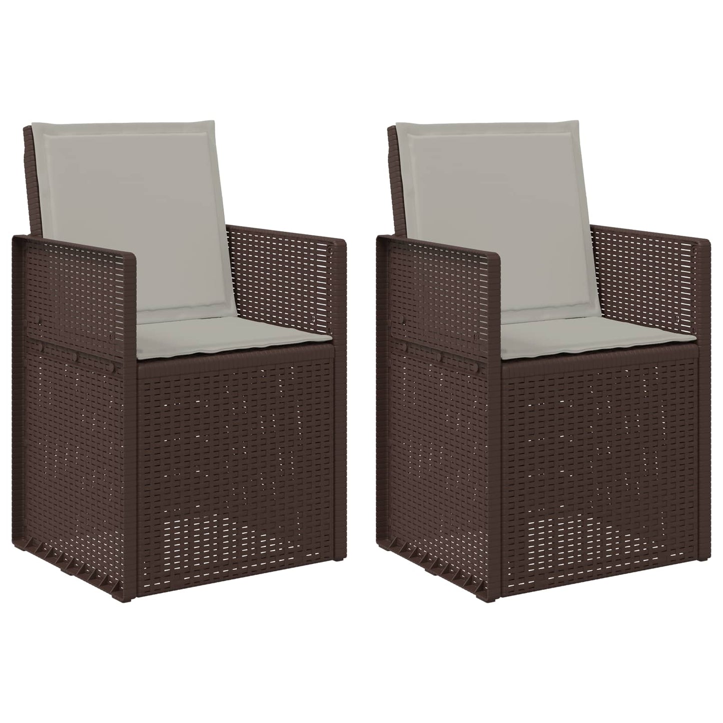 Zahradní Jídelní Židle 2 Pcs Hnědá A Světle Šedá Pp