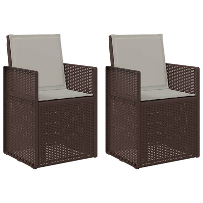 Zahradní Jídelní Židle 2 Pcs Hnědá A Světle Šedá Pp