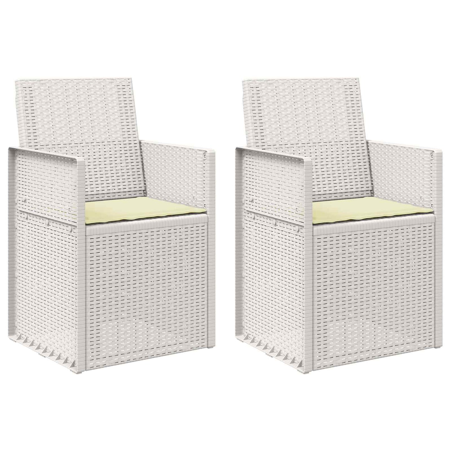 Zahradní Jídelní Židle 2 Pcs Bílá A Krémová Pp
