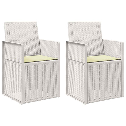 Zahradní Jídelní Židle 2 Pcs Bílá A Krémová Pp