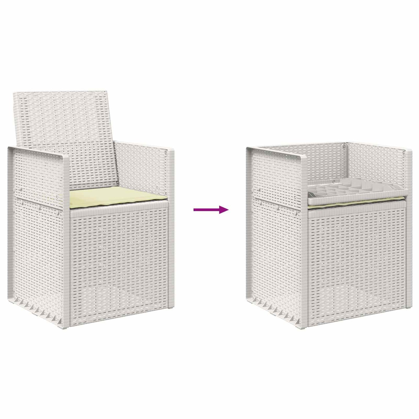 Zahradní Jídelní Židle 2 Pcs Bílá A Krémová Pp