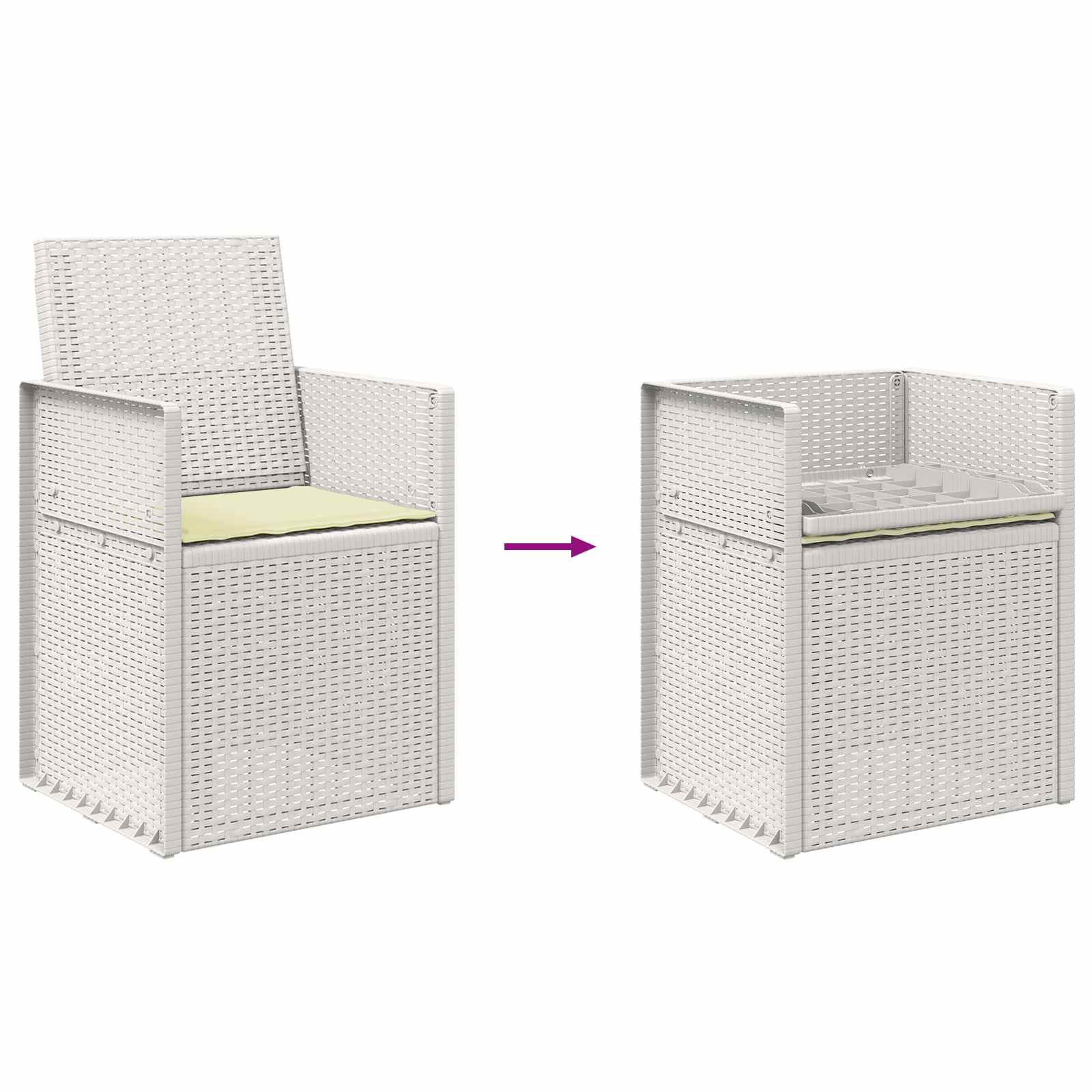 Zahradní Jídelní Židle 2 Pcs Bílá A Krémová Pp