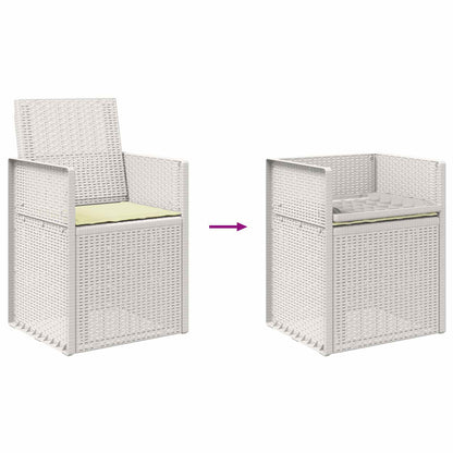 Zahradní Jídelní Židle 2 Pcs Bílá A Krémová Pp