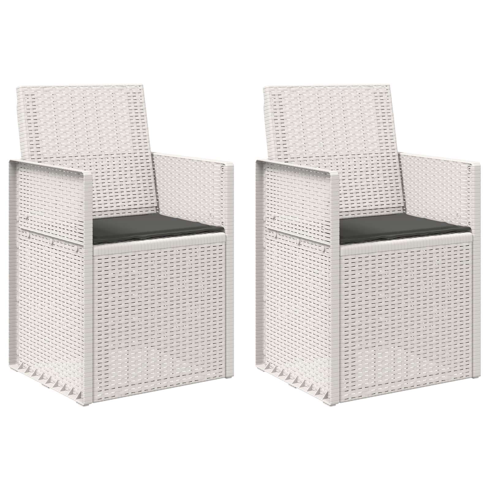 Zahradní Jídelní Židle 2 Pcs Bílá A Antracitová Pp