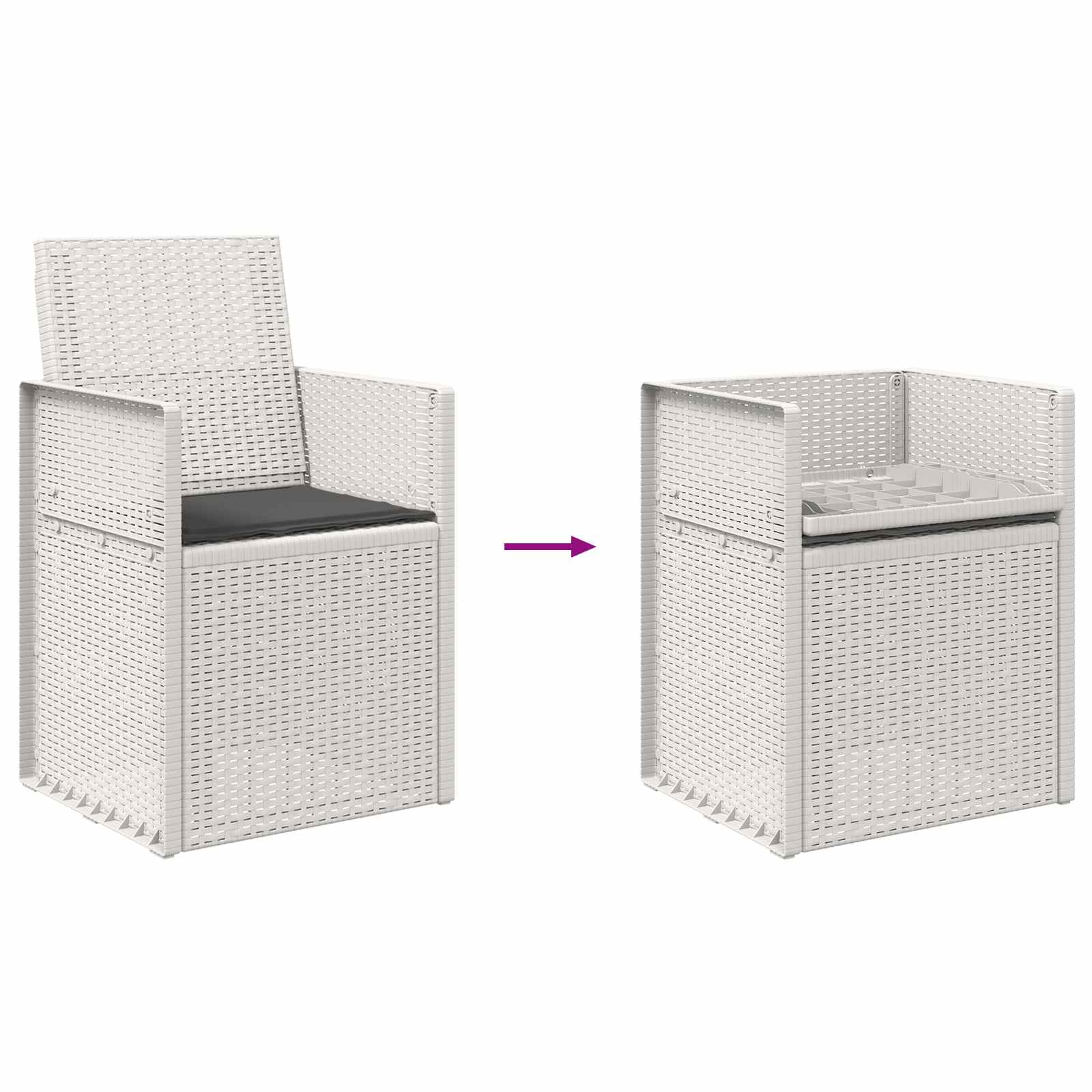 Zahradní Jídelní Židle 2 Pcs Bílá A Antracitová Pp