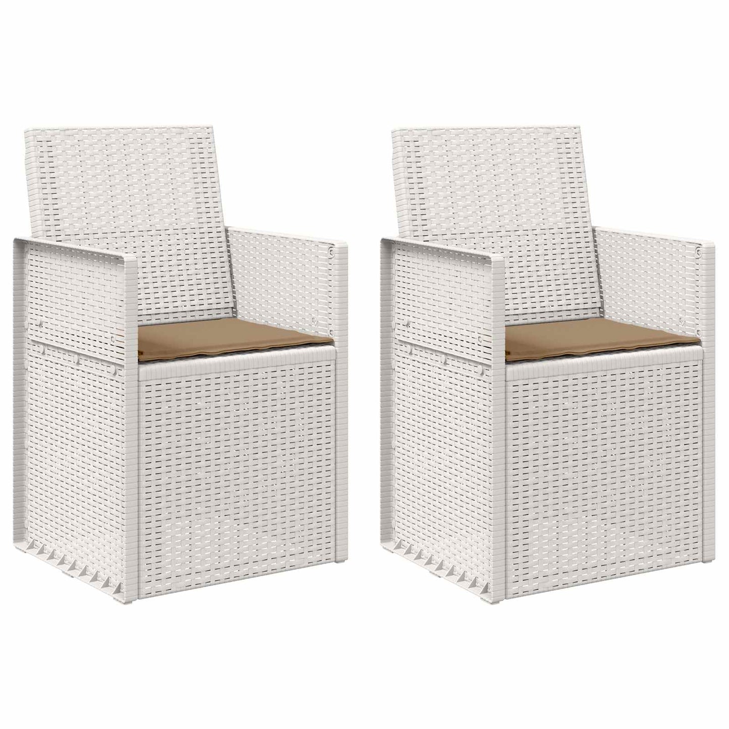 Zahradní Jídelní Židle 2 Pcs Bílá A Taupe Pp