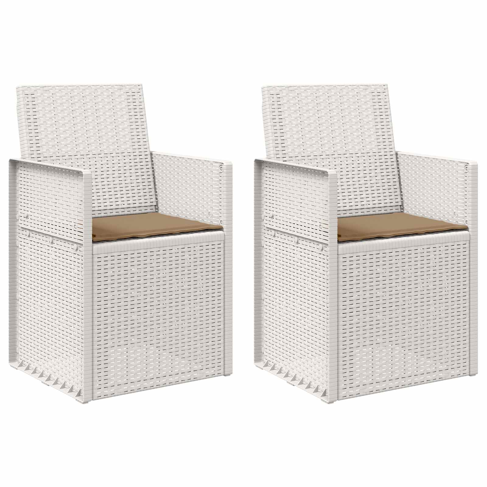 Zahradní Jídelní Židle 2 Pcs Bílá A Taupe Pp