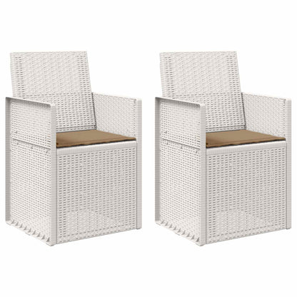 Zahradní Jídelní Židle 2 Pcs Bílá A Taupe Pp