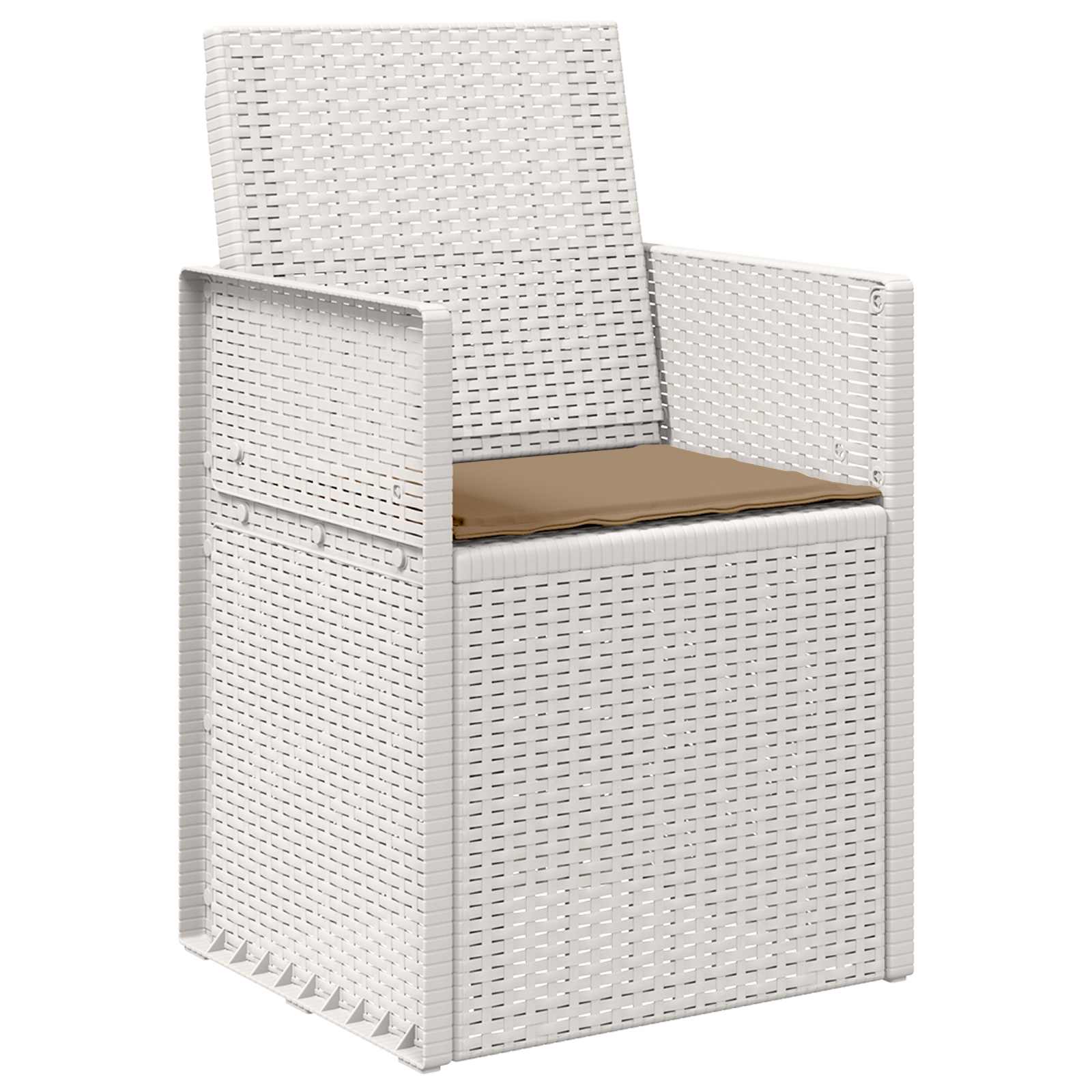 Zahradní Jídelní Židle 2 Pcs Bílá A Taupe Pp
