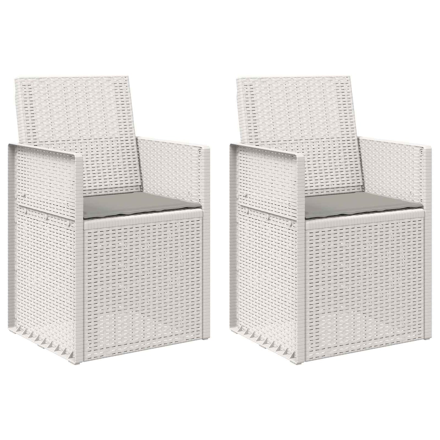 Zahradní Jídelní Židle 2 Pcs Bílá A Světlá Šedá Pp