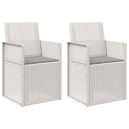 Zahradní Jídelní Židle 2 Pcs Bílá A Světlá Šedá Pp