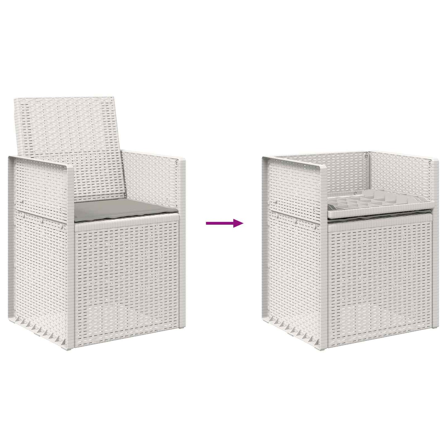 Zahradní Jídelní Židle 2 Pcs Bílá A Světlá Šedá Pp