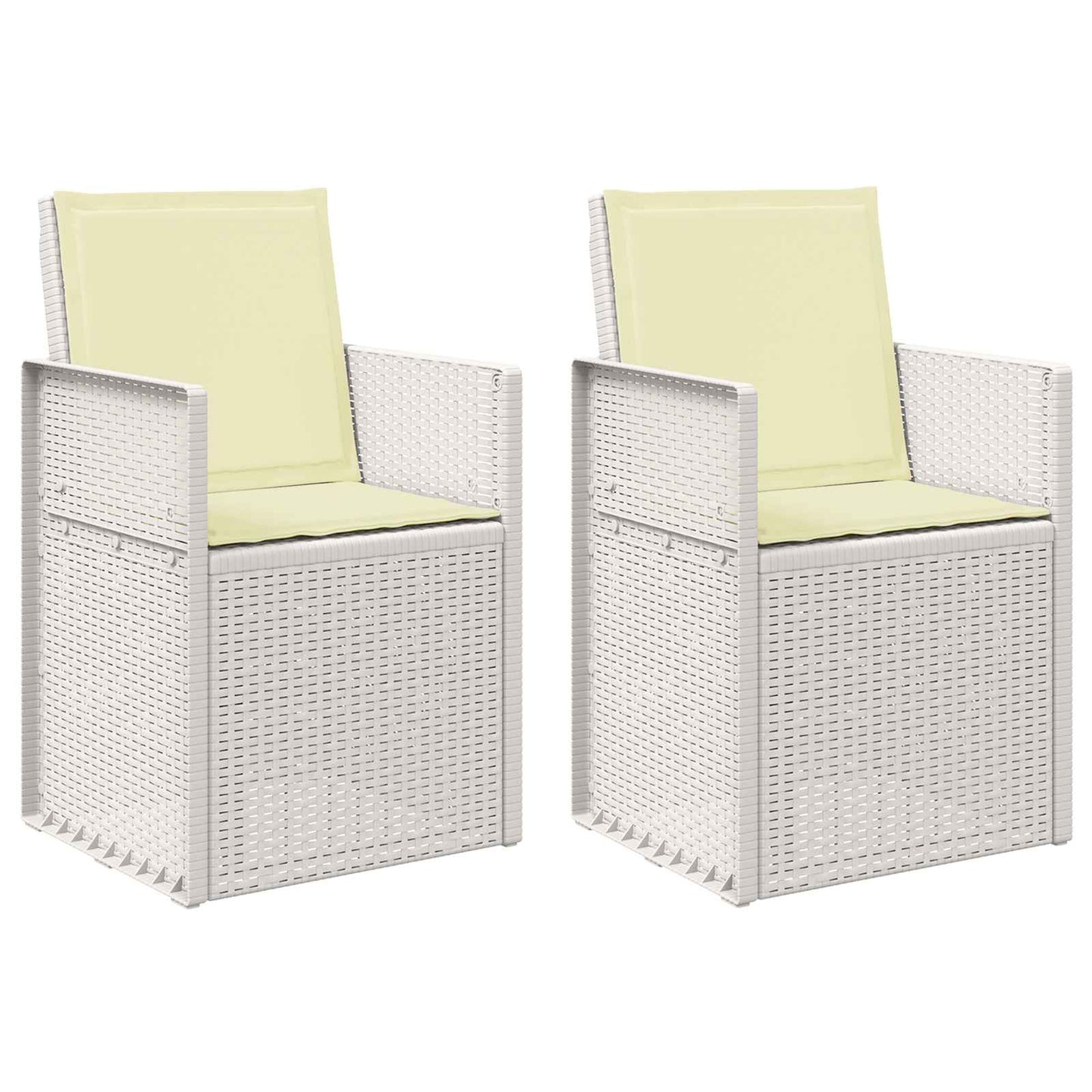 Zahradní Jídelní Židle 2 Pcs Bílá A Krémová Pp