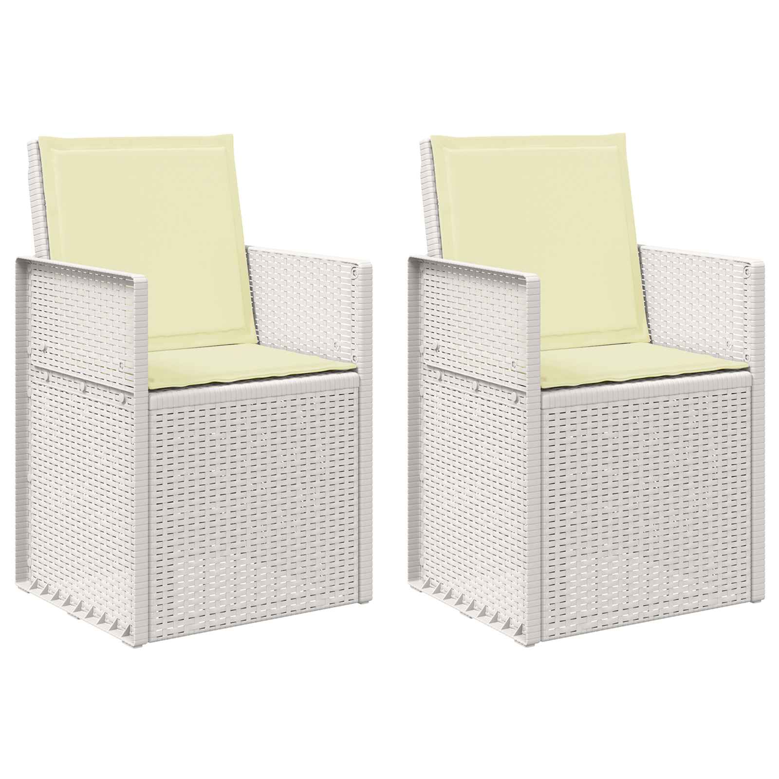 Zahradní Jídelní Židle 2 Pcs Bílá A Krémová Pp