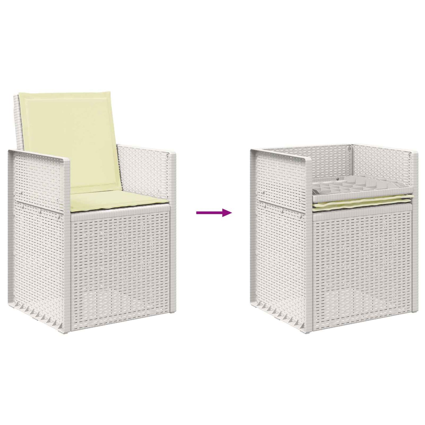 Zahradní Jídelní Židle 2 Pcs Bílá A Krémová Pp