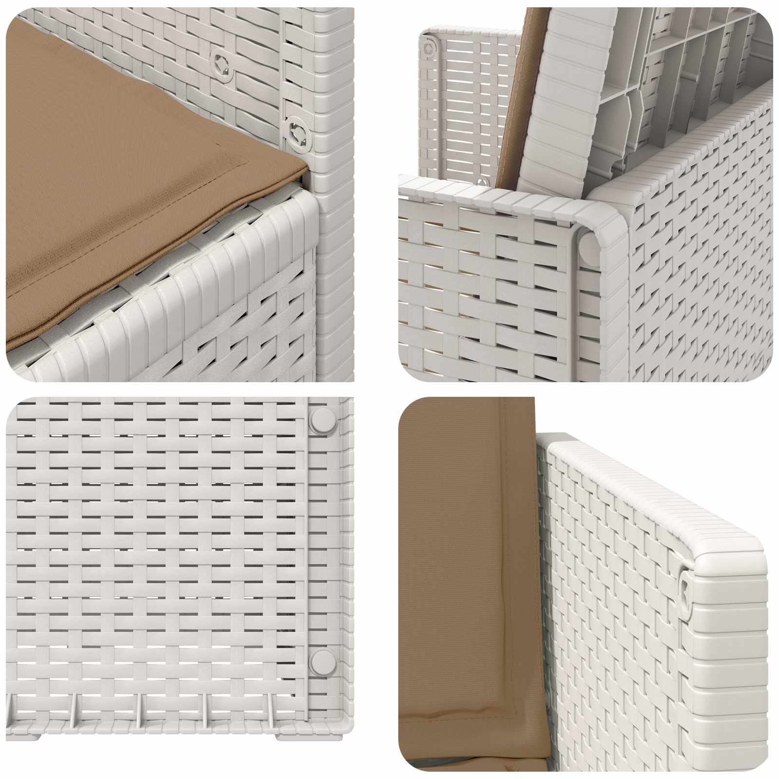 Zahradní Jídelní Židle 2 Pcs Bílá A Taupe Pp