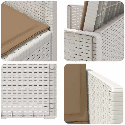 Zahradní Jídelní Židle 2 Pcs Bílá A Taupe Pp
