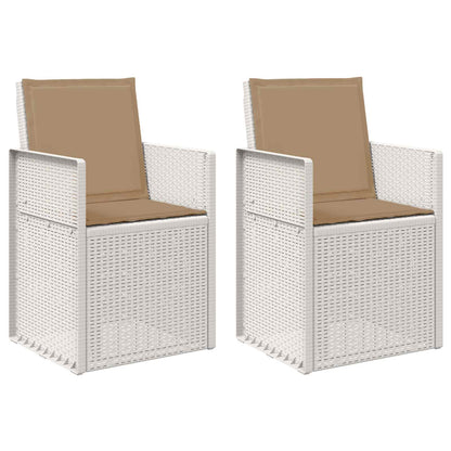 Zahradní Jídelní Židle 2 Pcs Bílá A Taupe Pp