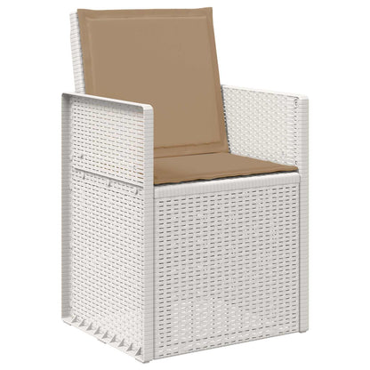 Zahradní Jídelní Židle 2 Pcs Bílá A Taupe Pp