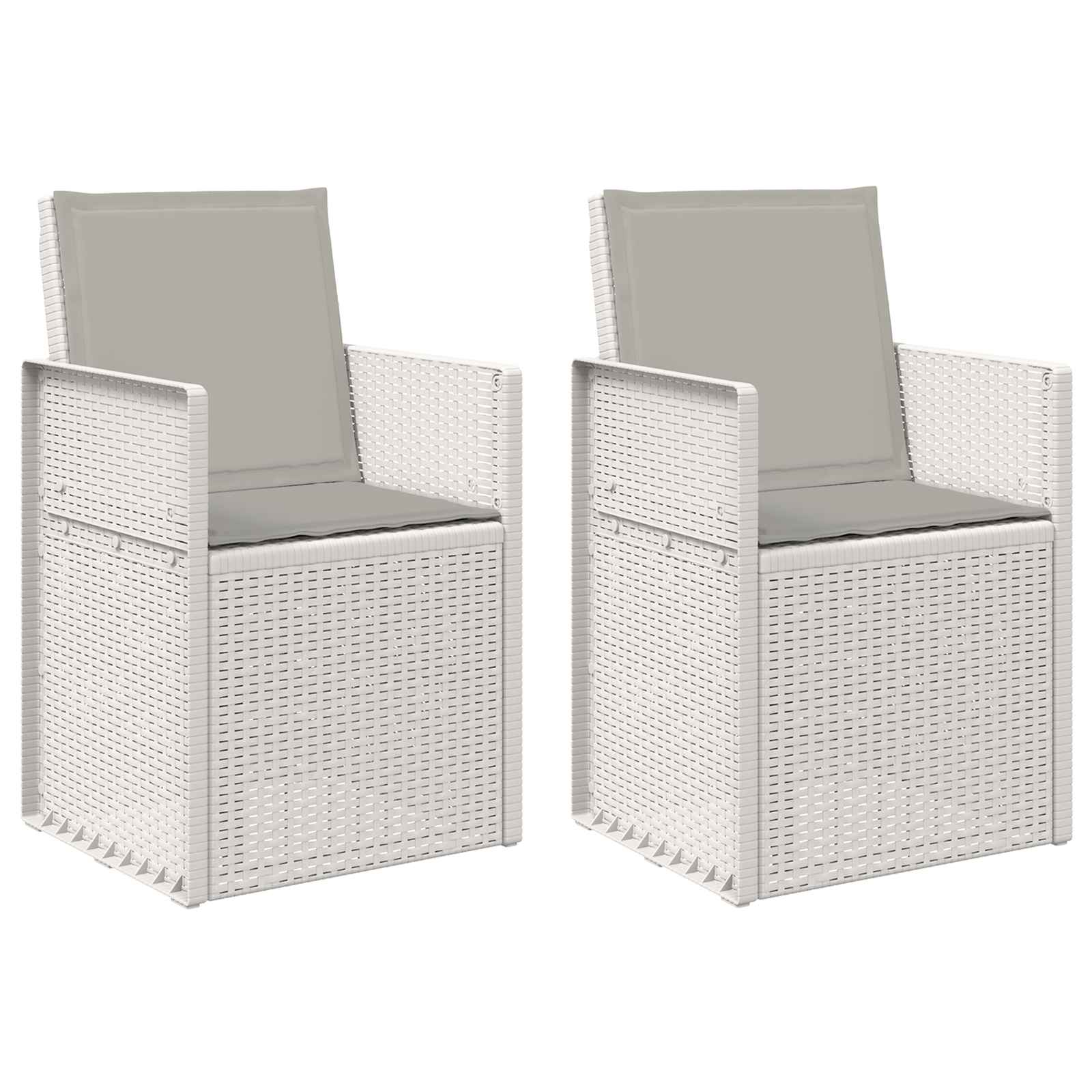 Zahradní Jídelní Židle 2 Pcs Bílá A Světlá Šedá Pp