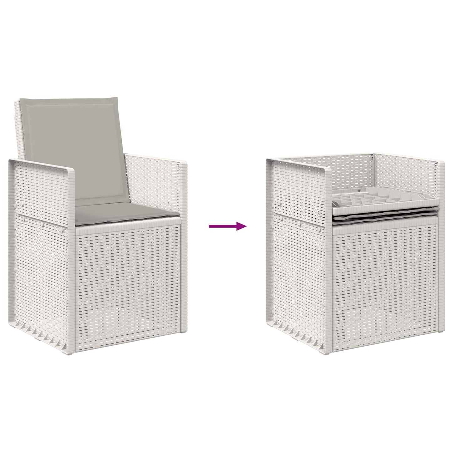 Zahradní Jídelní Židle 2 Pcs Bílá A Světlá Šedá Pp