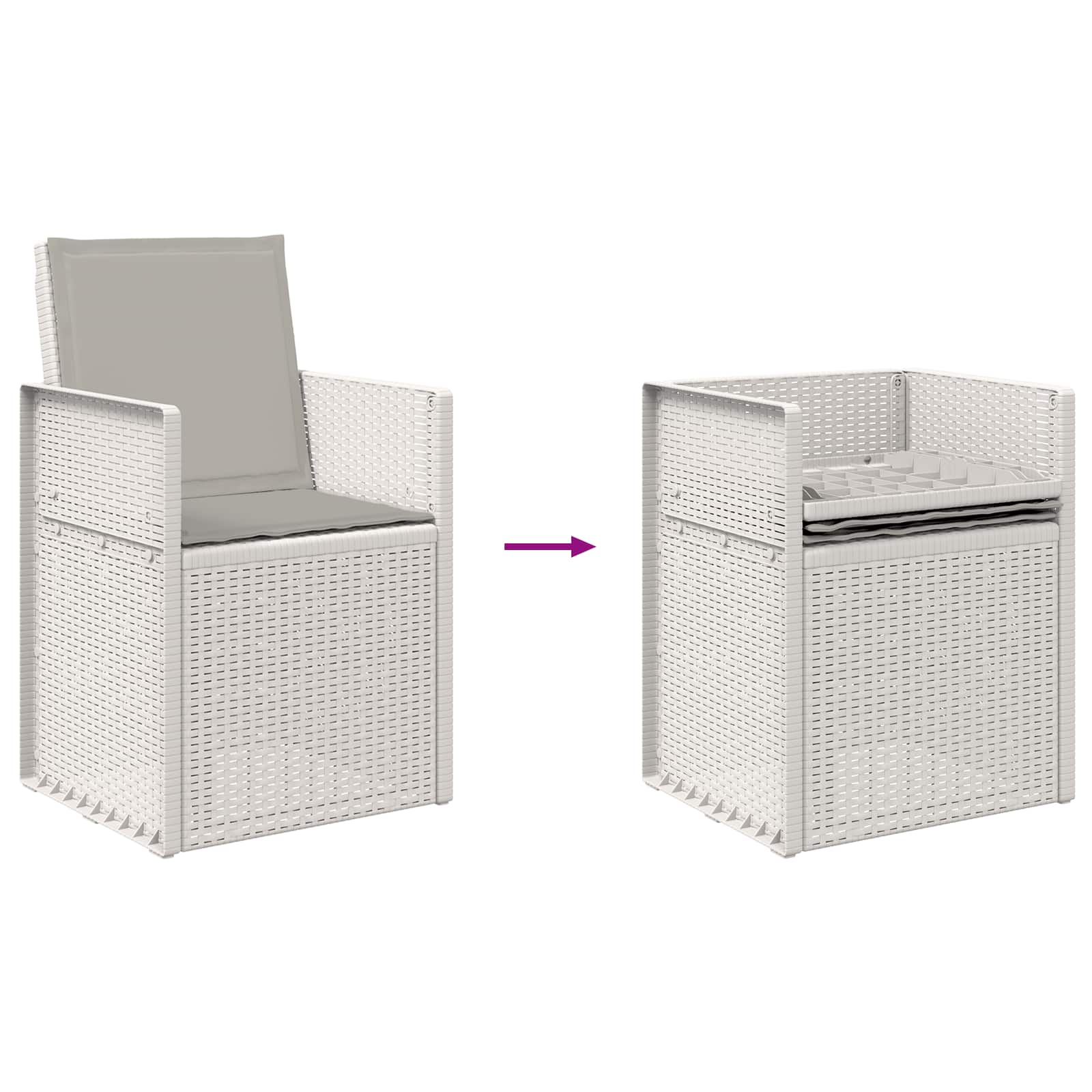 Zahradní Jídelní Židle 2 Pcs Bílá A Světlá Šedá Pp