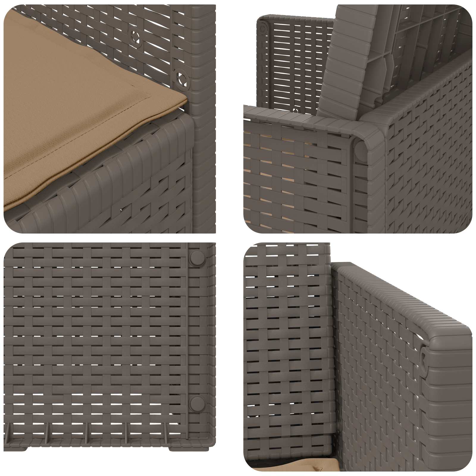 Zahradní Jídelní Židle 2 Pcs Světle Šedá, Šedobéžová Pp