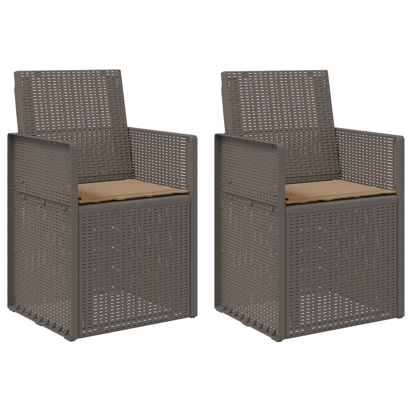 Zahradní Jídelní Židle 2 Pcs Světle Šedá, Šedobéžová Pp