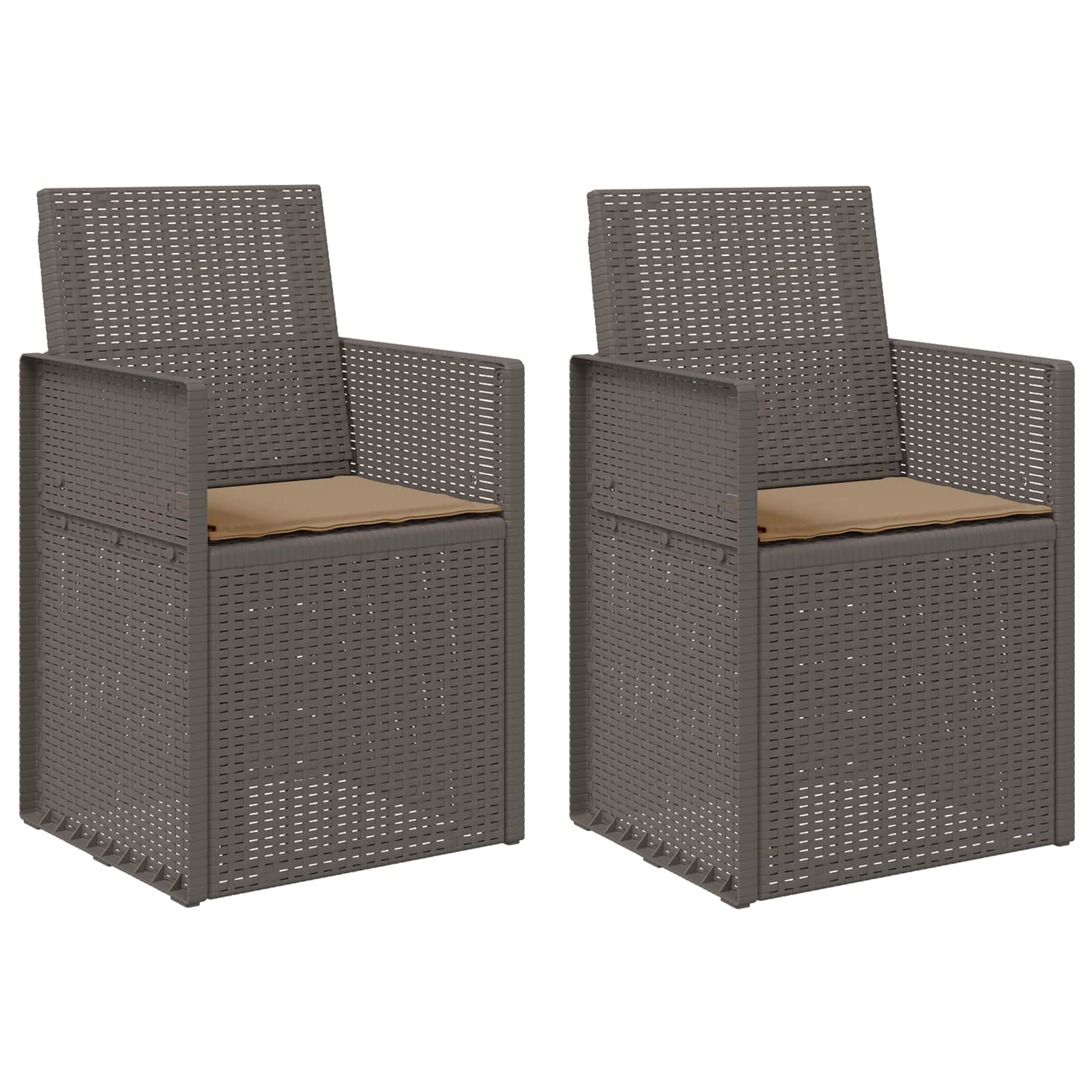 Zahradní Jídelní Židle 2 Pcs Světle Šedá, Šedobéžová Pp