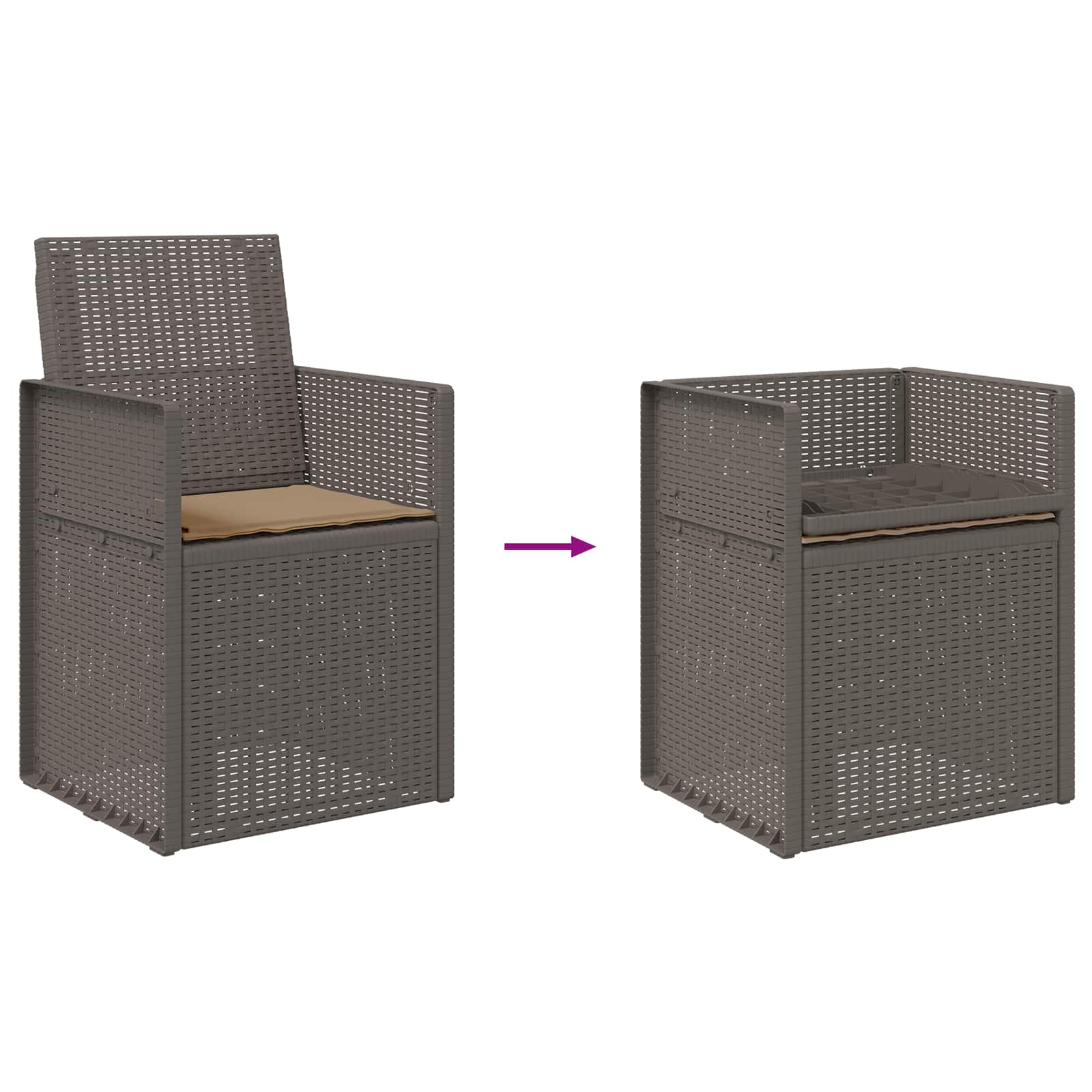 Zahradní Jídelní Židle 2 Pcs Světle Šedá, Šedobéžová Pp