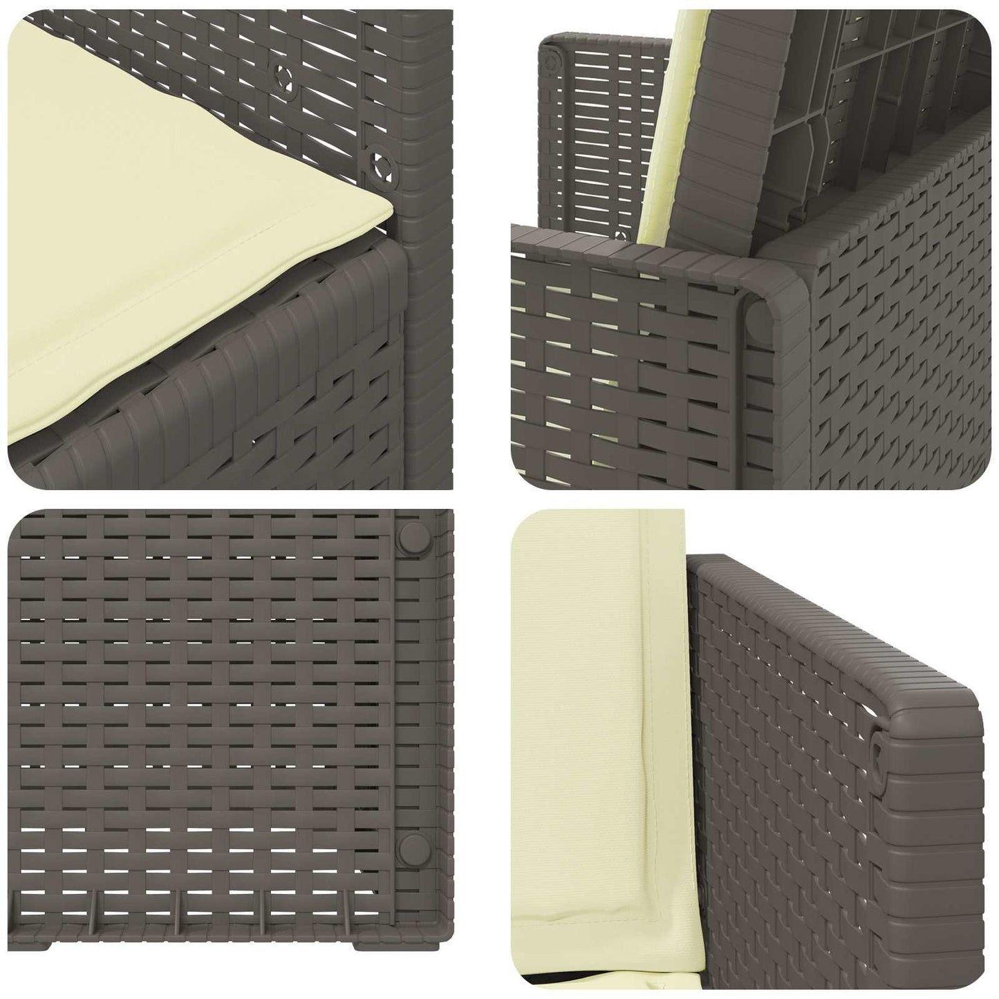 Zahradní Jídelní Židle 2 Pcs Světle Šedá A Krémová Pp