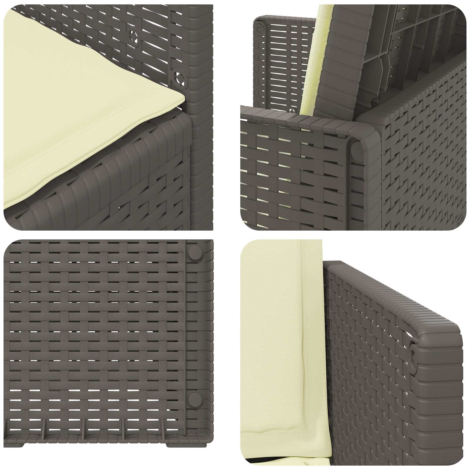 Zahradní Jídelní Židle 2 Pcs Světle Šedá A Krémová Pp