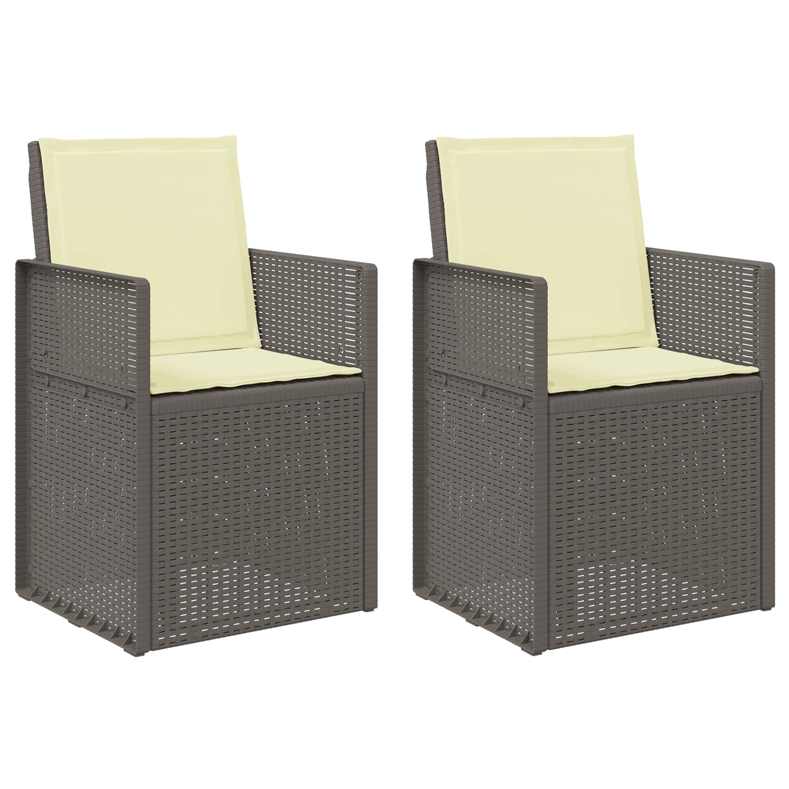 Zahradní Jídelní Židle 2 Pcs Světle Šedá A Krémová Pp