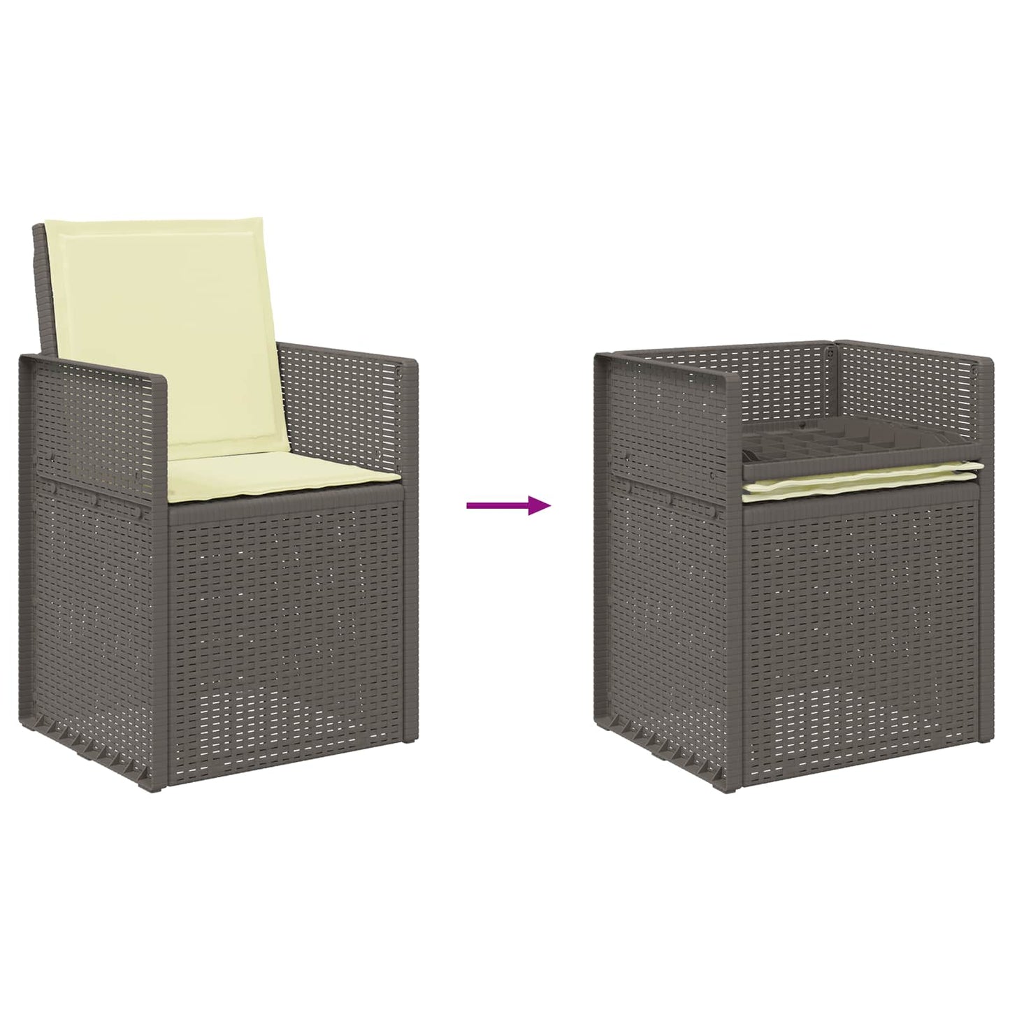 Zahradní Jídelní Židle 2 Pcs Světle Šedá A Krémová Pp