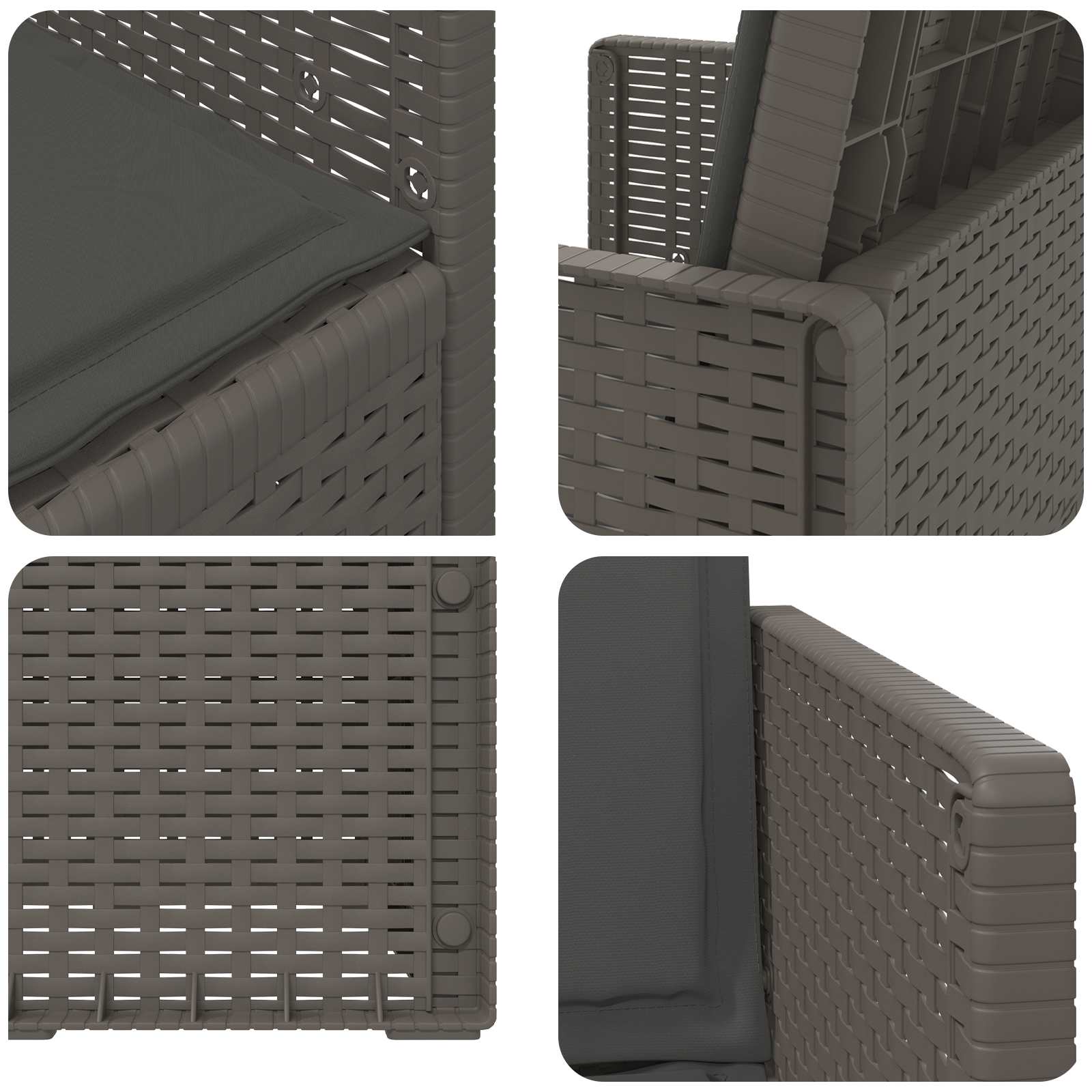Zahradní Jídelní Židle 2 Pcs Světle Šedá A Antracitová Pp