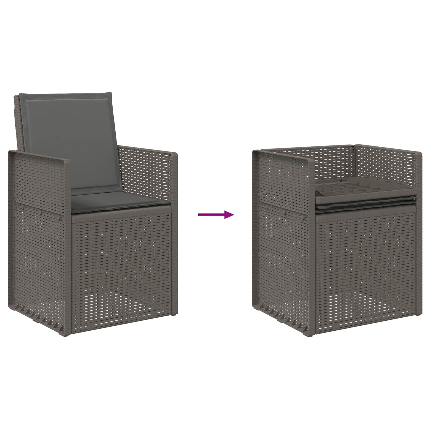 Zahradní Jídelní Židle 2 Pcs Světle Šedá A Antracitová Pp