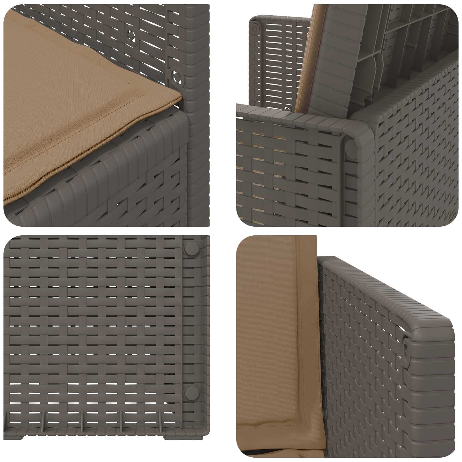 Zahradní Jídelní Židle 2 Pcs Světle Šedá, Šedobéžová Pp