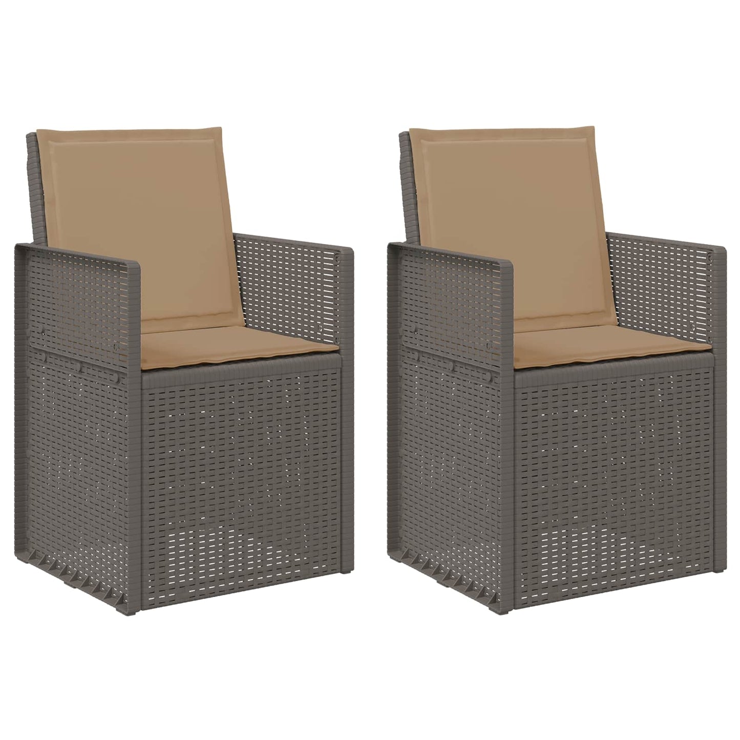 Zahradní Jídelní Židle 2 Pcs Světle Šedá, Šedobéžová Pp