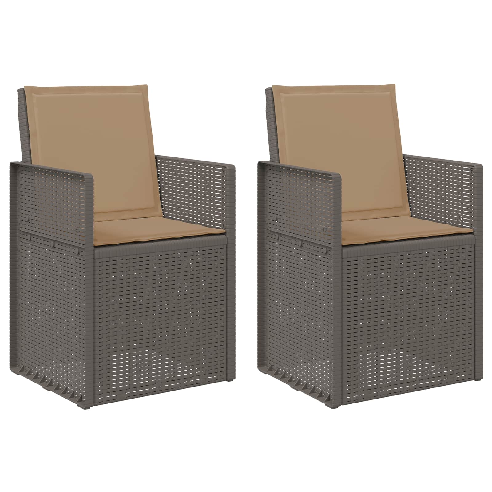 Zahradní Jídelní Židle 2 Pcs Světle Šedá, Šedobéžová Pp