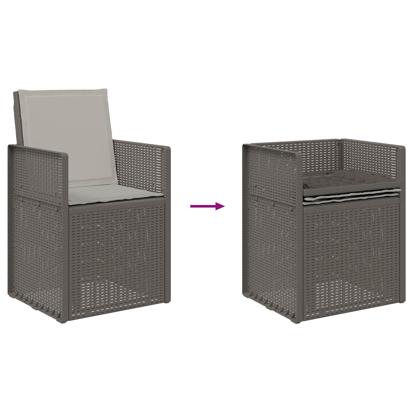 Zahradní Jídelní Židle 2 Pcs Světle Šedá Pp