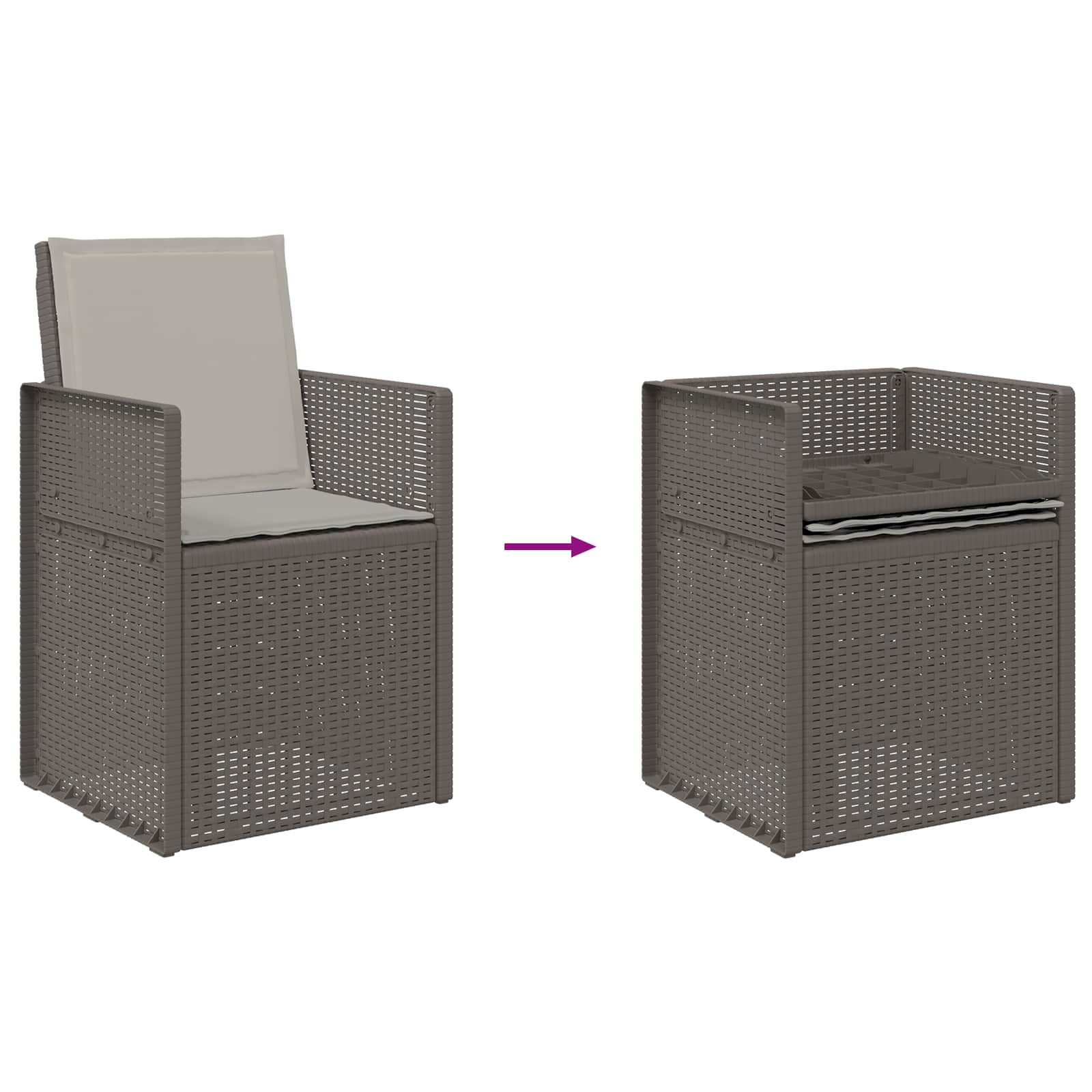 Zahradní Jídelní Židle 2 Pcs Světle Šedá Pp