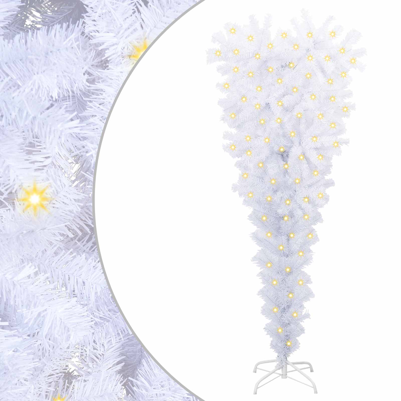 Umělý Vánoční Stromeček S Stojanem Bílá 120 Cm Pvc A Ocel