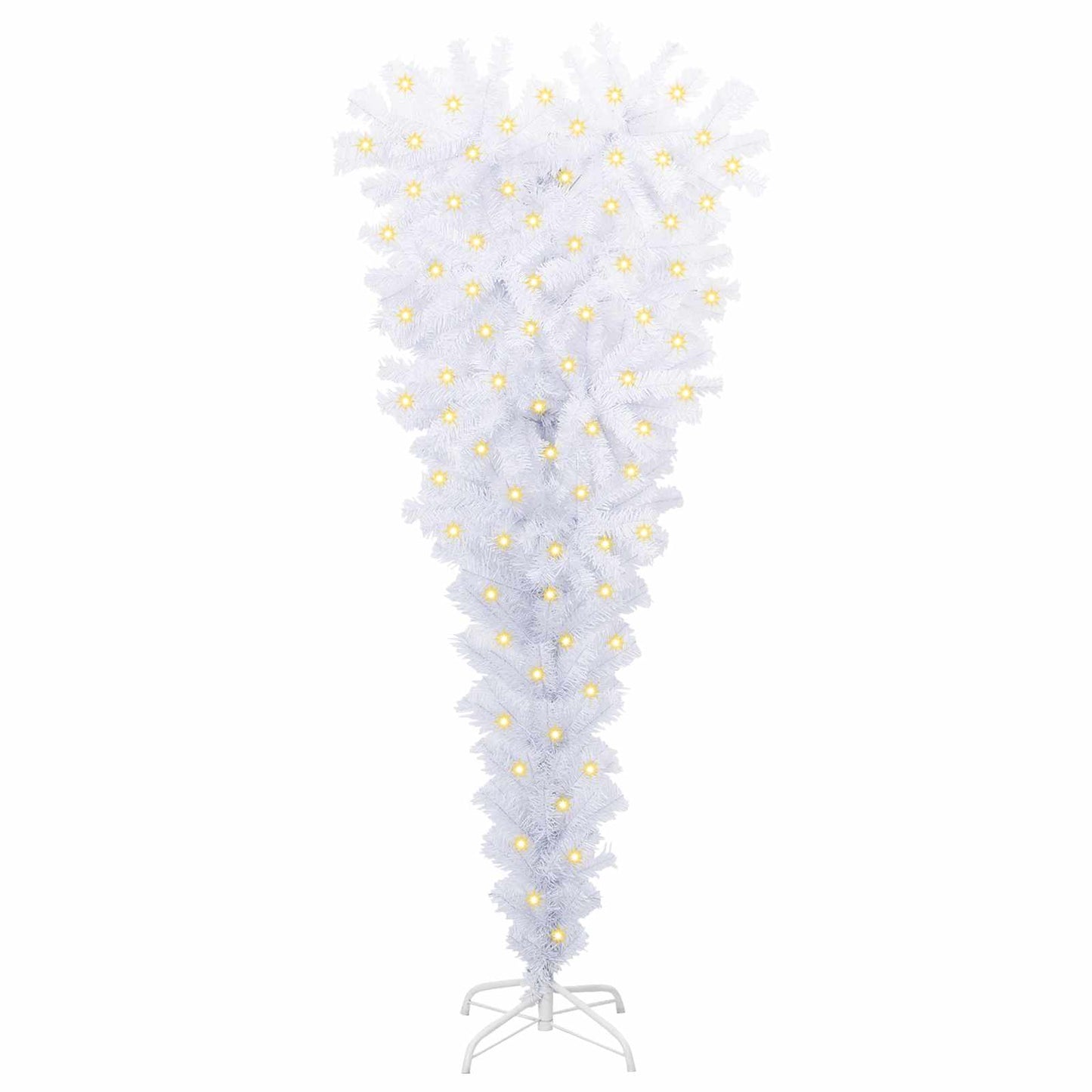 Umělý Vánoční Stromeček S Stojanem Bílá 120 Cm Pvc A Ocel