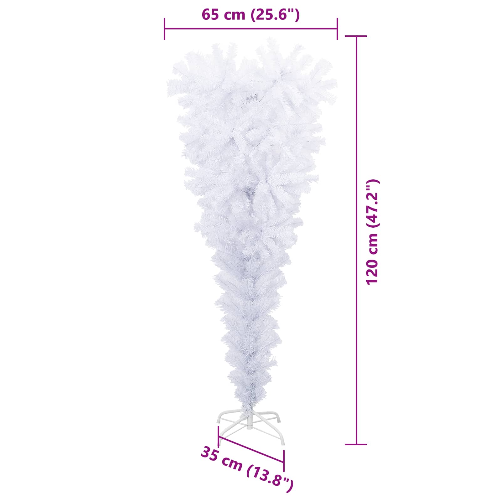 Umělý Vánoční Stromeček S Stojanem Bílá 120 Cm Pvc A Ocel
